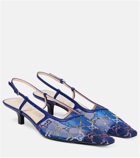 gucci slingback blue|gucci snake high heels.